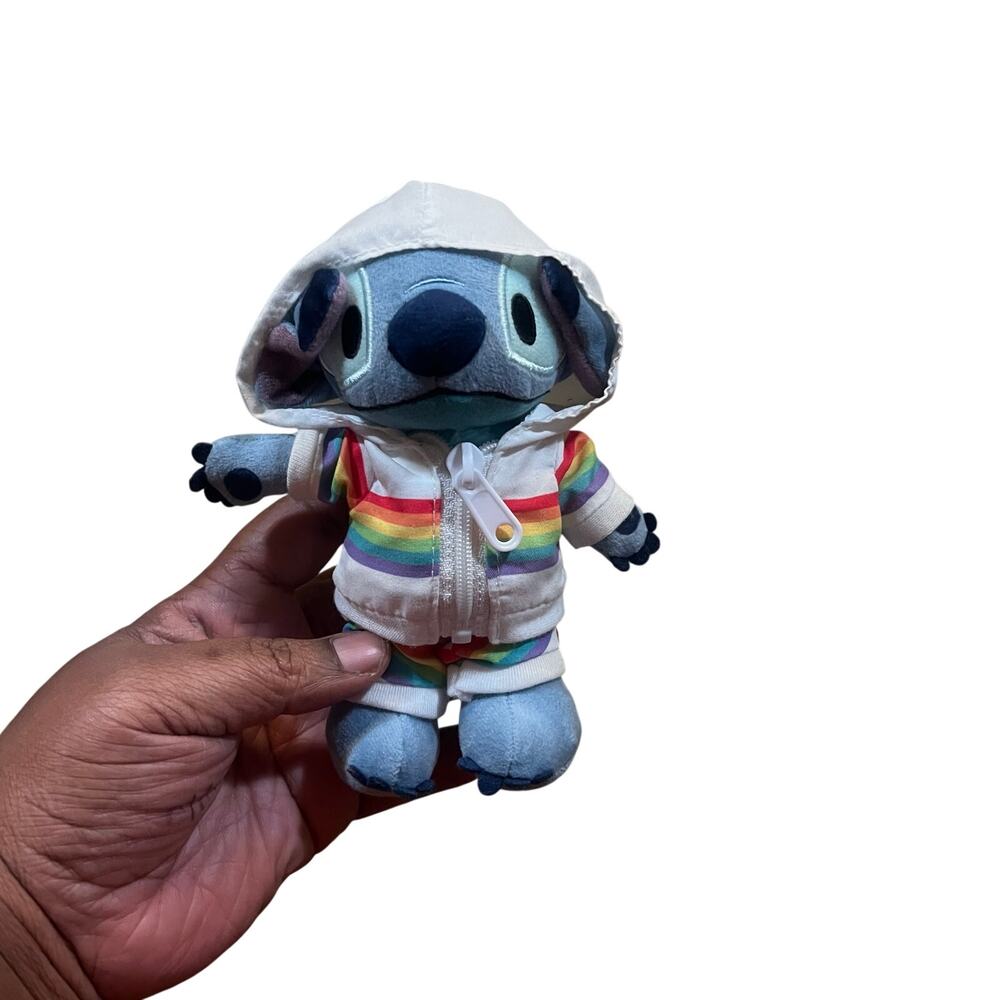 Disney Parks Stitch Plush Pride Collection Small 6” Hoodie Shorts